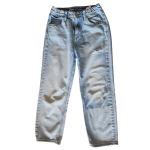 Kids Old Navy Jeans High Rise Slouchy Straight Fit Faded Blue Girls Size 12